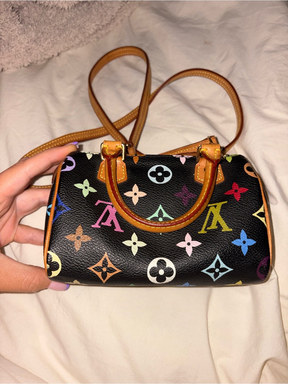 Louis Vuitton Vintage Murakami Multicolor Mini Nano Speedy with Shoulder Strap - Picture 2 of 9